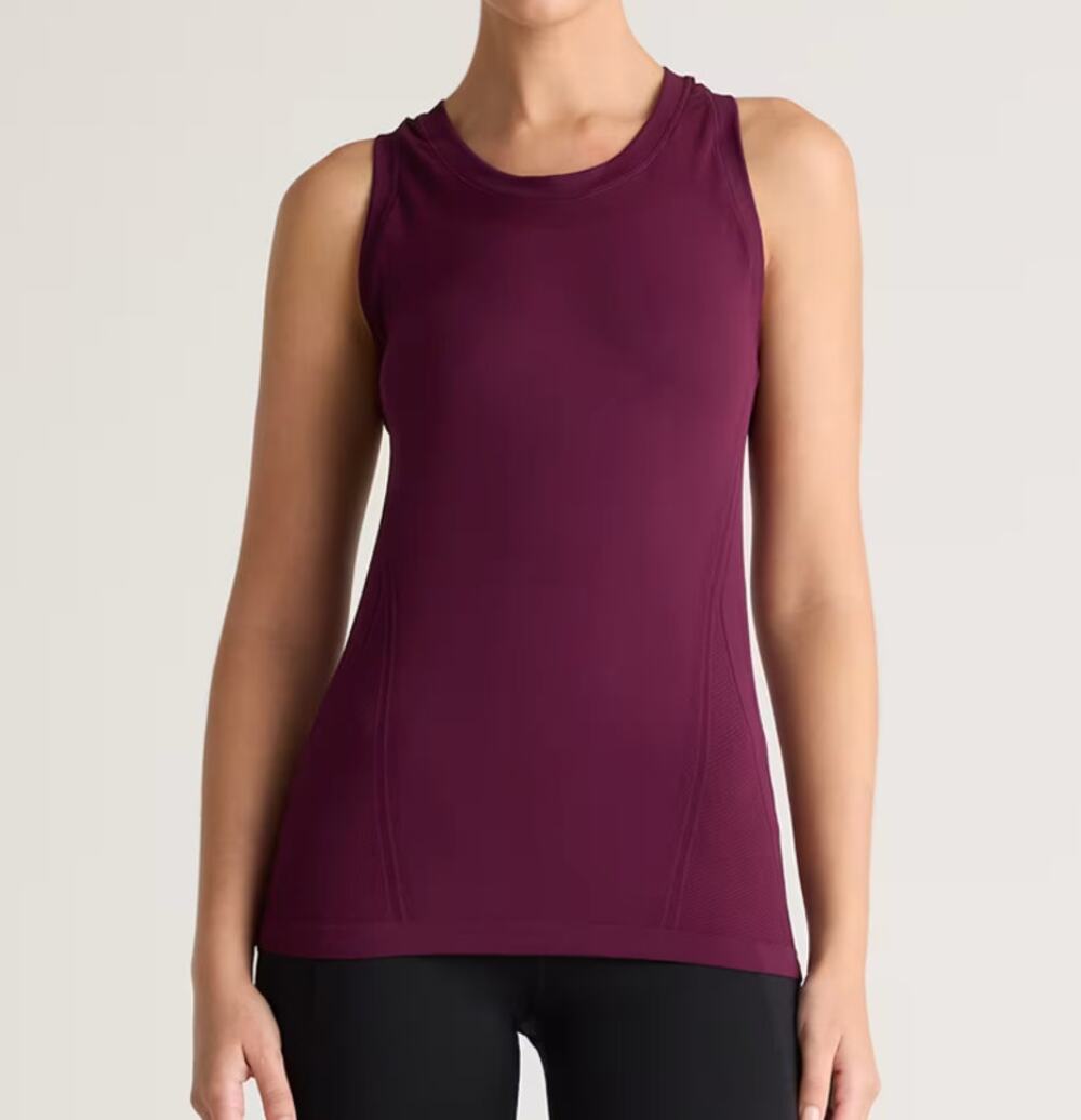 NWT Quince Women's Seamless Racerback Athleisure Tank Plum Purple Size XS